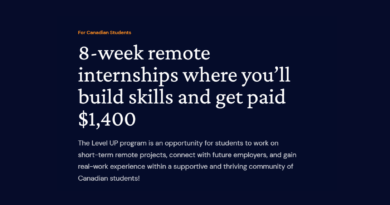 8-week remote internships where you’ll build skills and get paid $1,400 (For Canadian Students or Students Studying in Canada)